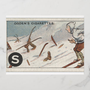 Vintage Skipostkarte Folien Feiertagspostkarte