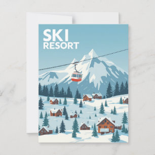 Vintage Skiresort-Reiseposter - Schneeberg Postkarte