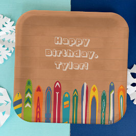 Vintage Skis Custom Message Skiers Party Pappteller