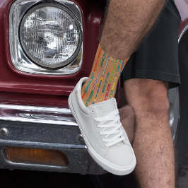 Vintage Skis Light Brown Patterned Socken