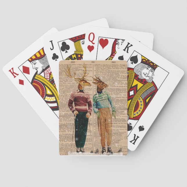 Vintage Skischuhwanderkarten Spielkarten (Rückseite)