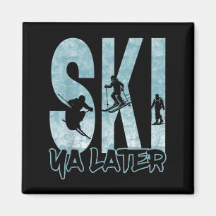 Vintage Skiya Später Funny Skier Wintersportwanne Magnet