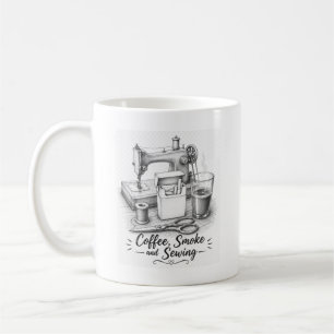 Vintage-Skizze-Kaffeetasse Geschenk für Näherin Kaffeetasse