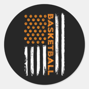 Vintage-Skizze USA-Flagge 4. Juli Skizze Männer Ju Runder Aufkleber