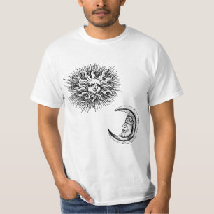 Vintage Skizze von Mystic Moon und Sun T-Shirt