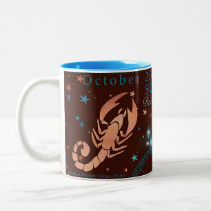 Vintage Skorpion Dunkle Personalisierte Sternzeich Zweifarbige Tasse