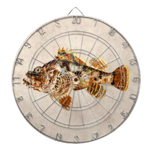 Vintage Skorpions-Fische - antiker hawaiischer Dartscheibe