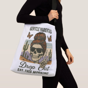 Vintage Skull Peace Signature Art Tragetaschen Mit Langen Trägern