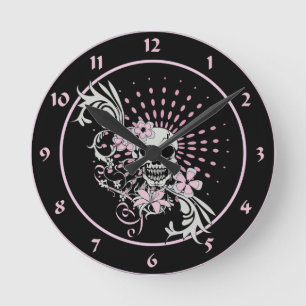 Vintage Skull Runde Wanduhr