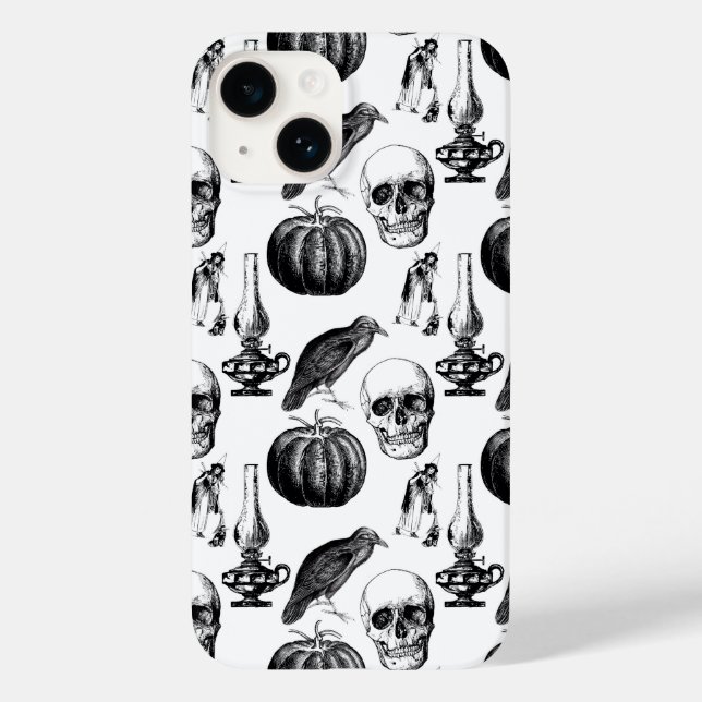Vintage Skull & Witch Phone Case (Rückseite)