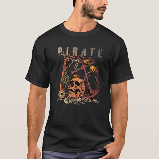 Vintage Skulptur für Piratenkostüme T-Shirt (Vorderseite)