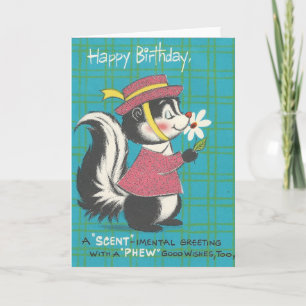 Vintage Skunk Alles Gute zum Geburtstag Karte