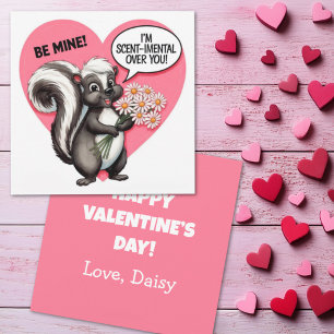 Vintage Skunk Valentine Ich bin Duft-imental für D Feiertagskarte