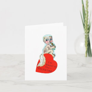 Vintage Skunk Valentinstag Karte