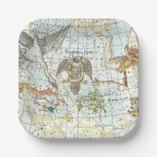 Vintage Sky Map Constellation of Hercules Pappteller