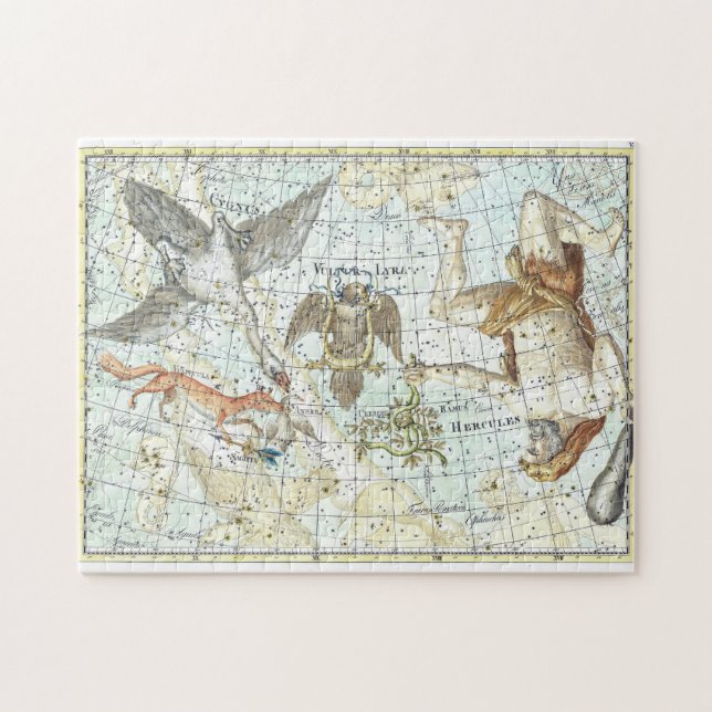 Vintage Sky Map Constellation of Hercules Puzzle (Horizontal)