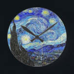Vintage Sky Night StarNight Runde Wanduhr<br><div class="desc">Vintage Sky Night StarNight Round Clock</div>