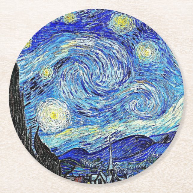 Vintage Sky Night StarNight Runder Pappuntersetzer (Vorderseite)