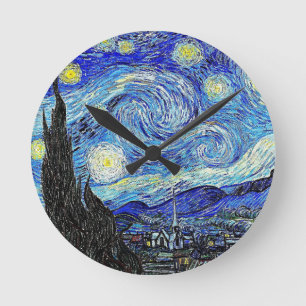 Vintage Sky Night Starry Night Runde Wanduhr