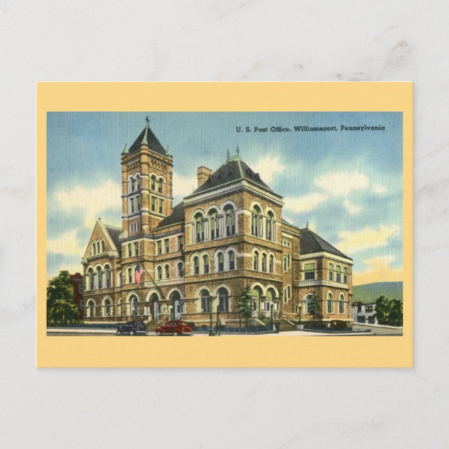 Vintage Skyline ab Hafen, Buffalo NY Postkarte (Vorderseite)