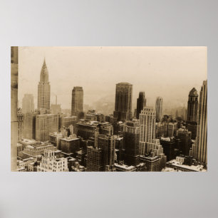 Vintage Skyline-Fotografie in New York City (1935) Poster