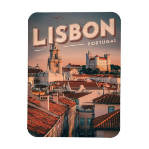 Vintage Skyline-Geschenke Magnet