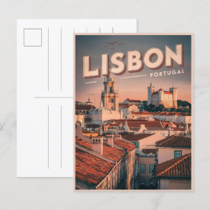 Vintage Skyline-Geschenke Postkarte