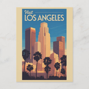 Vintage Skyline von Los Angeles Kalifornien Postkarte