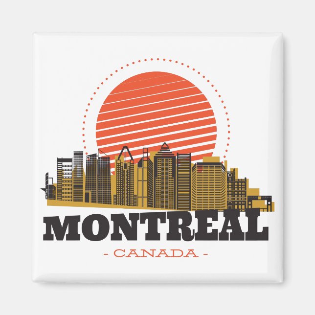 Vintage Skyline von Montreal Magnet (Vorne)