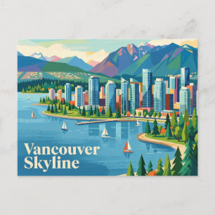 Vintage-Skyline von Vancouver Kanada Postkarte