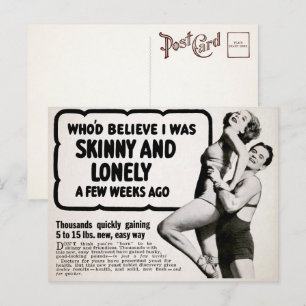 Vintage-Slank-und-einsame-Werbe-Postkarte Postkarte