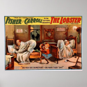 Vintage Slapstick-Theaterdruck Poster