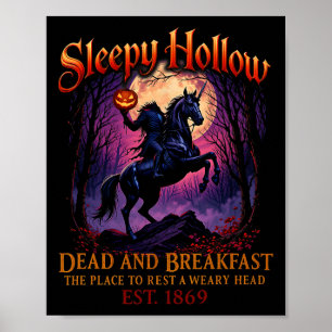 Vintage Sleepy Hollow Reiter Halloween Gruseliger Poster