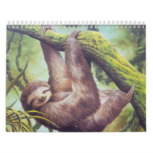 Vintage Sloth-Illustration Kalender
