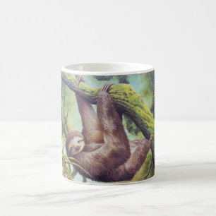 Vintage Sloth-Illustration Tasse
