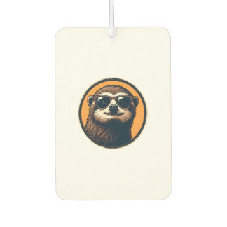 Vintage Sloth Sunglasses Retro Badge Art 2 Autolufterfrischer
