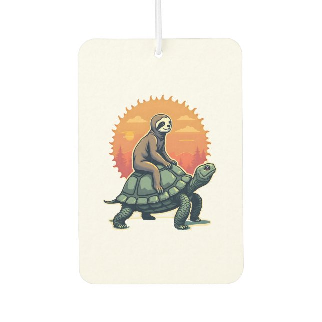 Vintage Sloth Turtle Retro Animal Ride Shirt 2 Autolufterfrischer (Vorderseite)