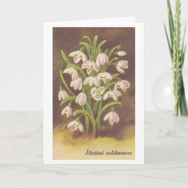 Vintage slowakische/tschechische Osterkarte Feiertagskarte (Vorderseite)