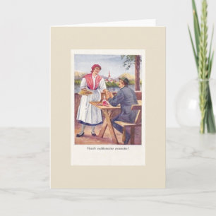 Vintage slowenische Ostergrußkarte Feiertagskarte