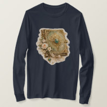 Vintage Smaragd-Geschichtenbuch-Langarm-T-Shirt