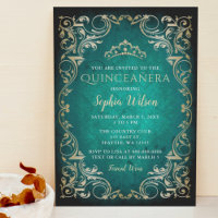 Vintage-Smaragd-Gold-Prinzessinnen-Diadem Quinceañ