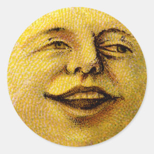 Vintage Smile-Mond Geschenkanhänger Runder Aufkleber