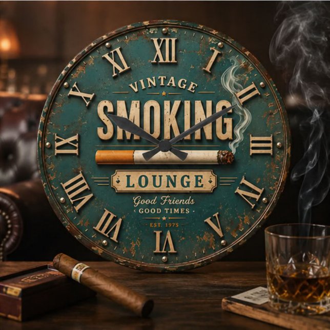 Vintage Smoking Lounge Große Wanduhr (Von Creator hochgeladen)