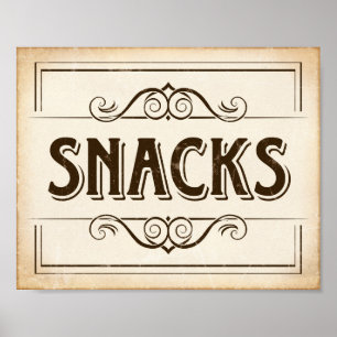 Vintage SNACKS-Signatur Poster