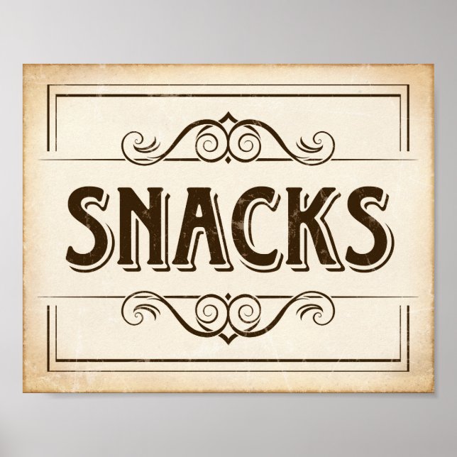 Vintage SNACKS-Signatur Poster (Vorne)