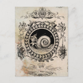 Vintage Snail Fairy Collage Art Postkarte