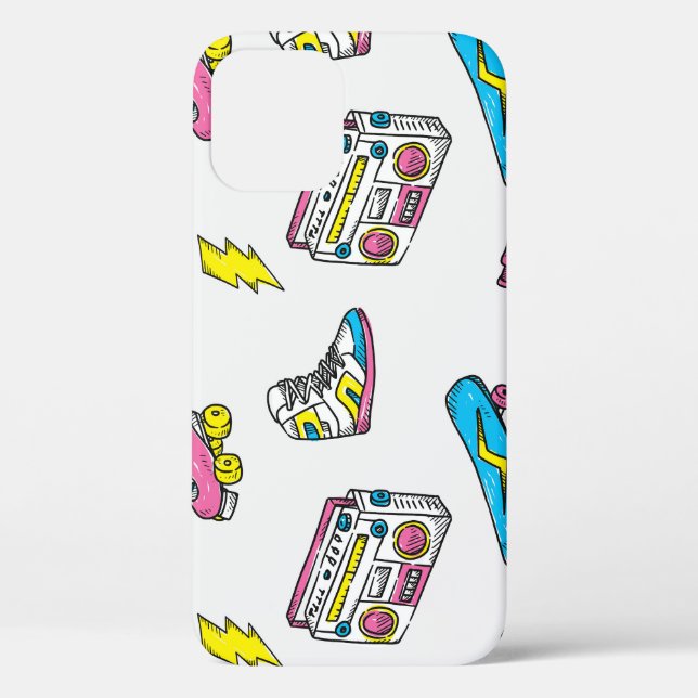 Vintage Sneakers Radio Skateboard Thema Case-Mate iPhone Hülle (Rückseite)