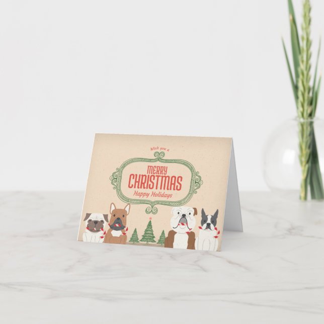 Vintage SNORT Weihnachtskarte Feiertagskarte (Vorderseite)