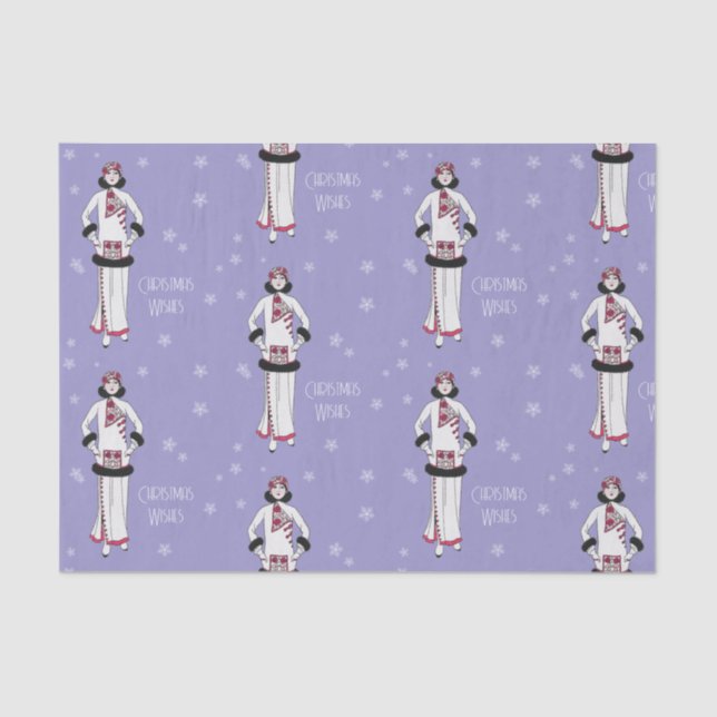 Vintage Snow Queen Christmas Seidenpapier (Vorderseite)