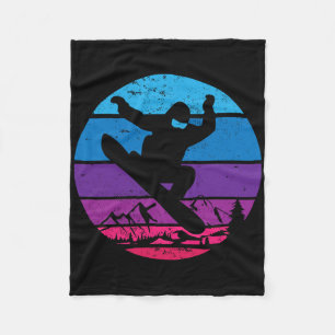 Vintage-Snowboard-Snowboard-Silhouette I Retro Fleecedecke